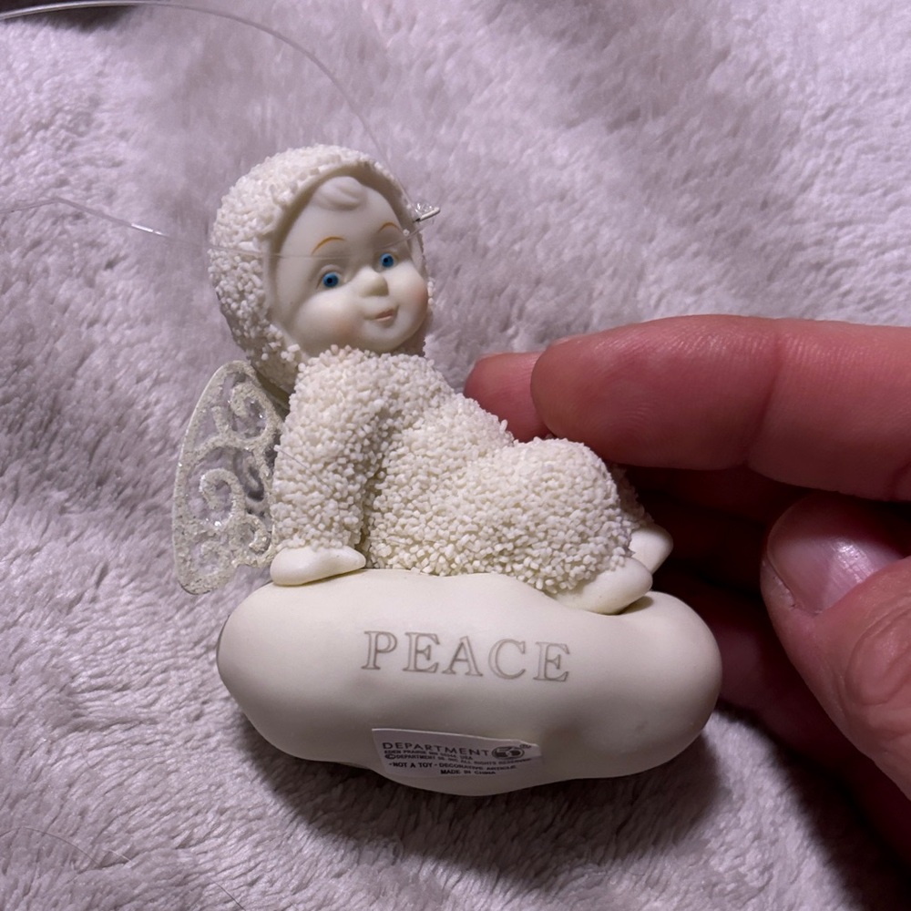 Department 56 Snow Babies…Angel on Cloud… Peace…Ornament. No Box